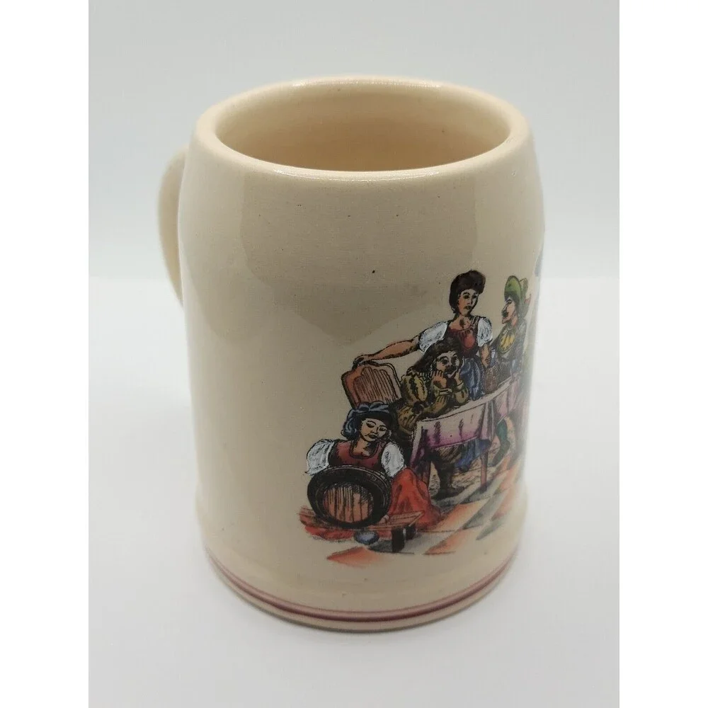 Vtg German Stoneware Beer Stein Pub Drinking Men